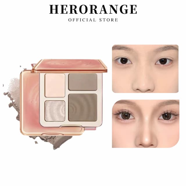 Herorange Bảng Phấn Bắt Sáng Tạo Khối 3D Tự Nhiên Lì Lâu Trôi Làm sáng Chống Thấm Nước Bảng Phấn Má Hồng