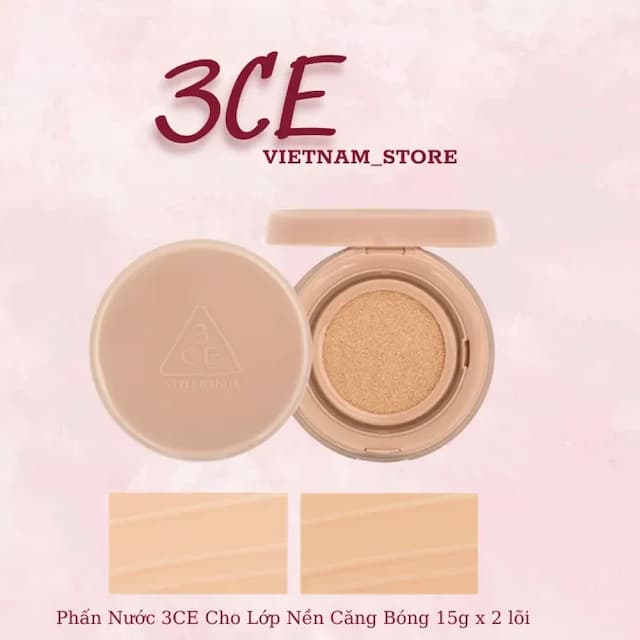 [Kèm Lõi] Phấn Nước Căng Bóng 3CE Glow Cushion SPF50+/PA++++ 15g