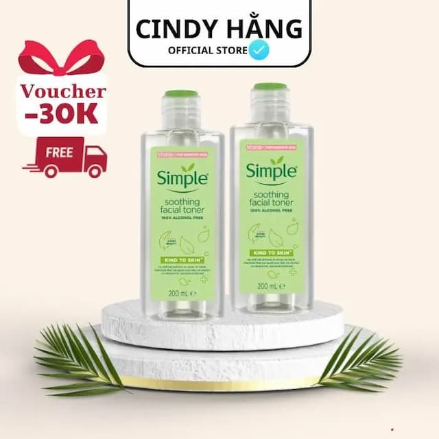 Nước Hoa Hồng Simple Toner Simple Dưỡng Ẩm Da Mặt Da Dầu Mụn, Nhạy Cảm - Cindy Hằng