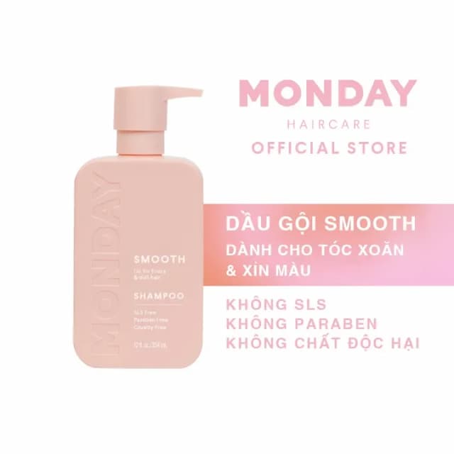 Dầu Xả dành cho tóc uốn, tóc xoăn, tóc dợn sóng và khó vào nếp Monday Smooth 354ml