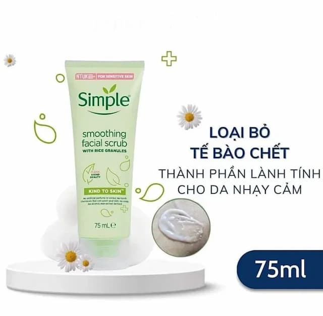 Tẩy Tế Bào Chết Dịu Nhẹ Simple 75ml - Làm Sạch Da, Mịn Màng Hơn