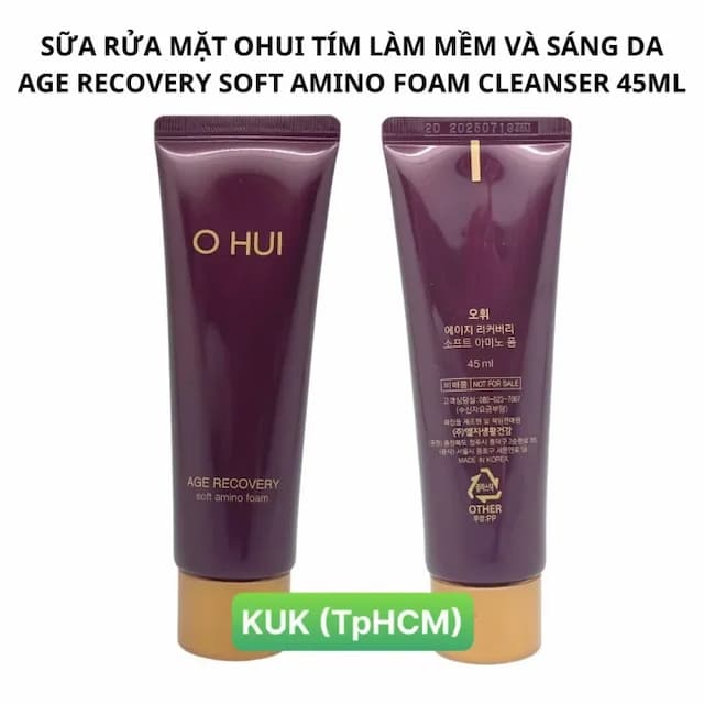 Sữa rửa mặt chống lão hóa Ohui tím baby collagen tuýp 45ml cho làn da mềm mại như em bé.