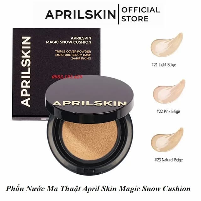 Phấn nước Aprilskin Magic Snow Cushion SPF50 mẫu mới 2022