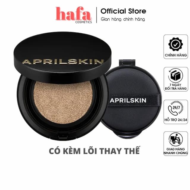 [Tặng Kèm Refill 15g] Phấn nước Aprilskin Magic Snow Cushion SPF 50+, PA +++