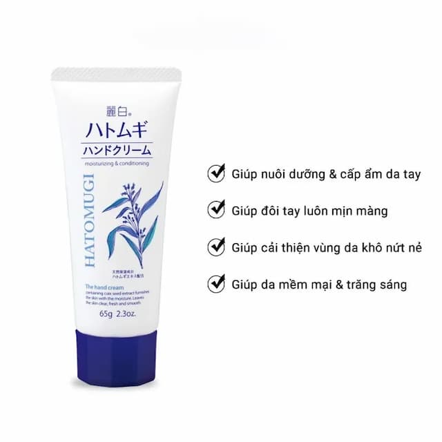  Kem Dưỡng Da Tay Hạt Ý Dĩ Reihaku Hatomugi Hand Cream (65g) - ORGREV COSMETIC