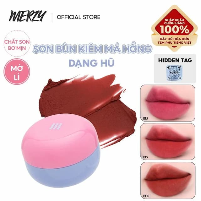 Son Kem Bùn Kiêm Má Hồng Merzy Blurry Lip Mousse